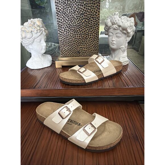 BIRKENSTOCK SYDNEY BIRKO FLOR Size 40 Sandals Graceful Pearl White Nordstrom